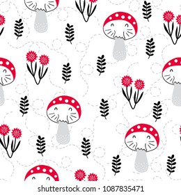 Fairytale cute seamless pattern. Color vector background. Design for T-shirt, textile and prints.