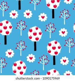 Fairytale cute seamless pattern. Color vector background. Illustration. Design for T-shirt, textile and prints.
