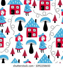 Fairytale Cute Seamless Pattern Color Vector Stock Vector (Royalty Free ...