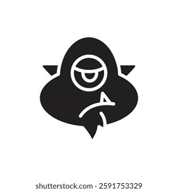 Fairytale Cyclops Filled Icon Vector Illustration