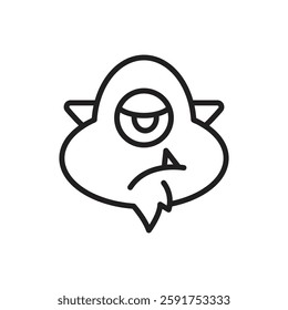 Fairytale Cyclops Outline Icon Vector Illustration