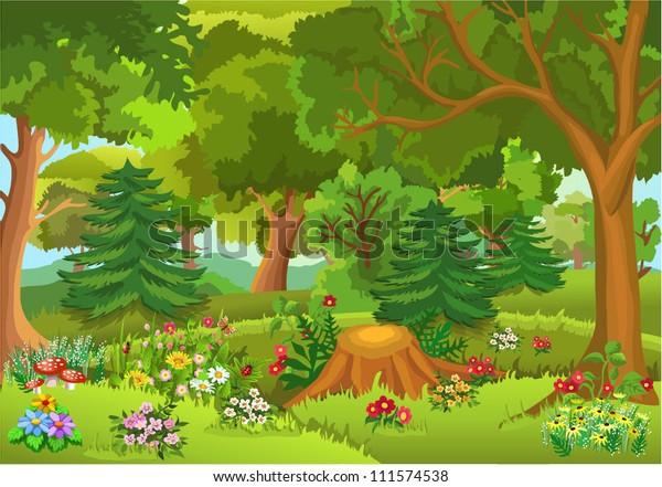 Fairytale Forest Stock Vector (Royalty Free) 111574538