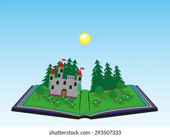 Fairy-tale forest.  Vector illustration.