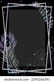 Fairytale frame with feathers and glitter
