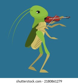 Fairytale Grasshopper Playing The Violin