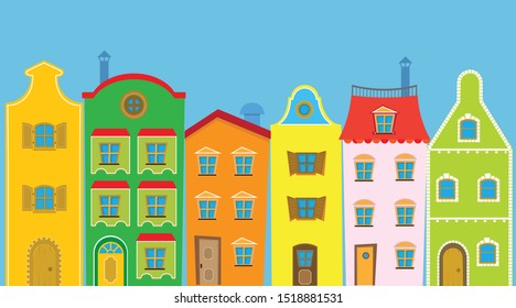 fairytale houses vector pack, flat design illustration