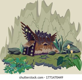 
Märchenhütte, Natur, Wald, Vektorgrafik
