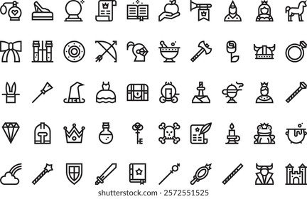 Fairytale icons High-Quality Vector Icons Collection with Editable Stroke. Ideal for Professional and Creative Projects.