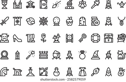 Fairytale icons High-Quality Vector Icons Collection with Editable Stroke. Ideal for Professional and Creative Projects