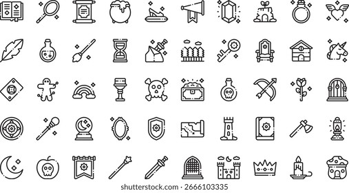Iconos de cuento de hadas Iconos de vectores de alta calidad Colección con trazo editable. Ideal para Profesional y proyectos creativos