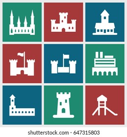 Fairytale icons set. set of 9 fairytale filled icons such as