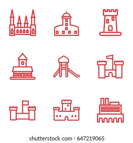 Fairytale icons set. set of 9 fairytale outline icons such as