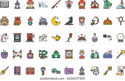 Fairytale icons icons Simple vector icon. Illustration symbol design template for web mobile UI element. 