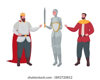 Fairytale king knight and prince cartoon design, Fantasy magic and medieval theme Vector illustration