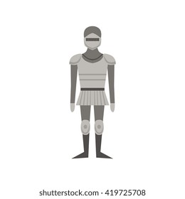 Fairytale Knight Flat Isolated Childish Style Simple Vector Drawing In Bright Colors On White Background