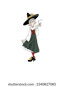 Fairytale lady gnome with pince-nez