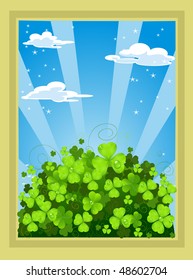 Fairytale landscape with clover