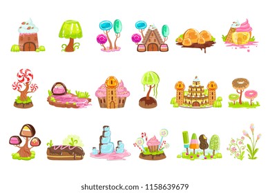 Fairy-tale Landscape Elements Made Of Sweets And Pastry
