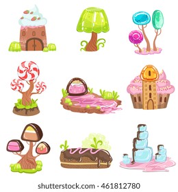 Fairy-tale Landscape Elements Made Of Sweets And Pastry