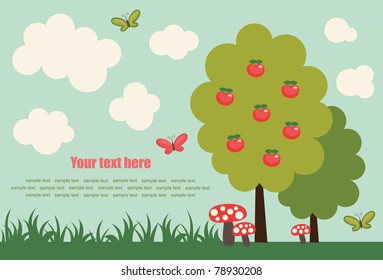 fairytale landscape. vector illustration
