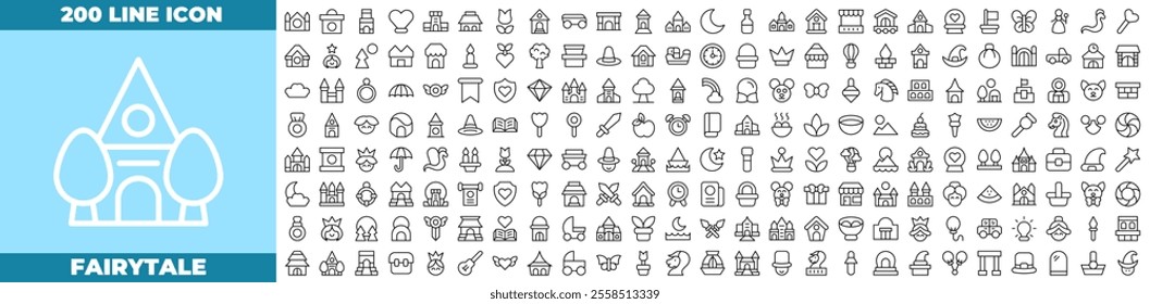 Fairytale Line Editable Icons set. Vector illustration in modern thin line style of fairytale icons: fantasy, fairy, tale, etc