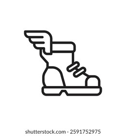 Fairytale Magic Boot Outline Icon Vector Illustration