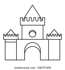 Fairytale magic castle icon. Outline illustration of fairytale magic castle vector icon for web