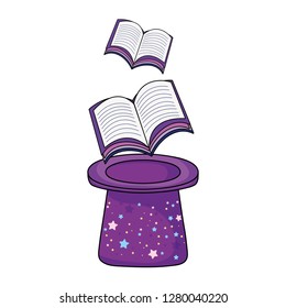 fairytale magic hat with books