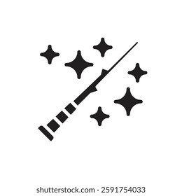 Fairytale Magic Wand Filled Icon Vector Illustration