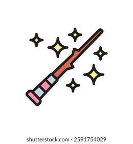 Fairytale Magic Wand Icon Vector Illustration