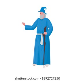 Fairytale magician cartoon design, Fantasy magic and medieval theme Vector illustration