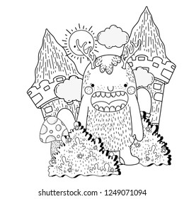 fairytale monster in the castle