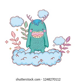 fairytale monster with clouds character