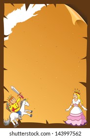 fairytale paper frame.EPS10 File - simple Gradients, no Effects, no mesh, no Transparencies.All in separate group for easy editing.