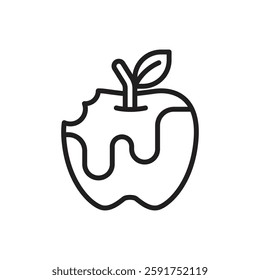 Fairytale Poison Apple Outline Icon Vector Illustration