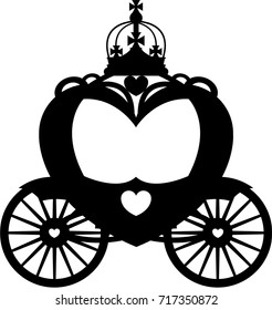 Fairytale Princess Carriage Silhouette Stock Vector (Royalty Free ...