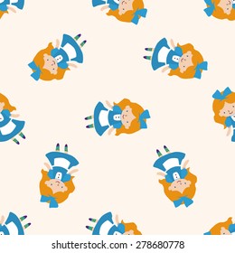 fairytale princess, cartoon seamless pattern background