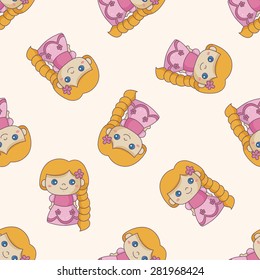 fairytale princess , cartoon seamless pattern background