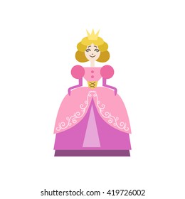 Princesa De Cuello De Fario Plano Aislado Estilo Infantil Simple Vector Dibujo En Colores Luminosos En Fondo Blanco