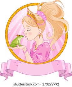 Fairytale Princess kissing a frog