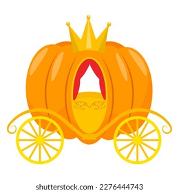 Carro de calabaza de cuento de hadas. Ilustración del vector