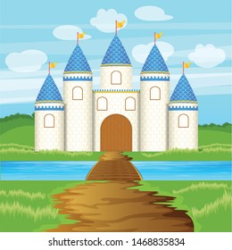 Fairytale Royal Castle Vector Background