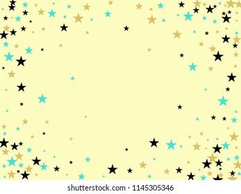 Fairytale Stars Confetti Vector Magic Cosmic Garland. Fairy Christmas Lights, Gamour Sparkles, Glitter for Birthday Party Decoration. Noble VIP New Year Holiday Premium Texture, Gold Star Explosion