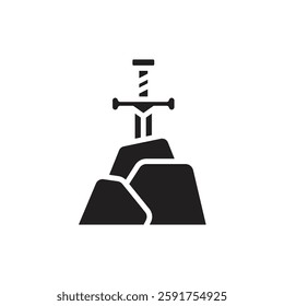 Fairytale Sword Filled Icon Vector Illustration