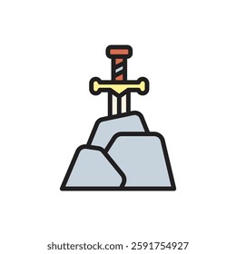 Fairytale Sword Icon Vector Illustration