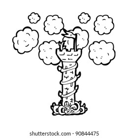 caricatura de la torre de cuento de hadas