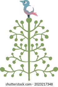 fairytale tree in cartoon style plant vector illustration