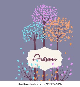 Fairytale trees - autumn vector background