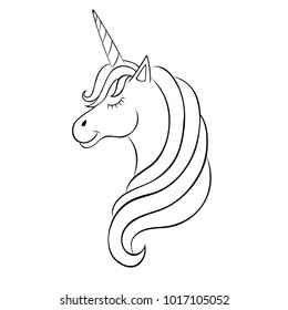 Easy Unicorn Drawing Black And White