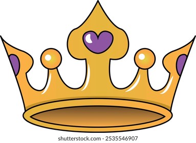 Elemento Clipart de corona de Vector de cuento de hadas. Decoración para la tarjeta de felicitación, boda, taza, superposiciones de fotos, impresión de la camiseta, diseño del cartel.